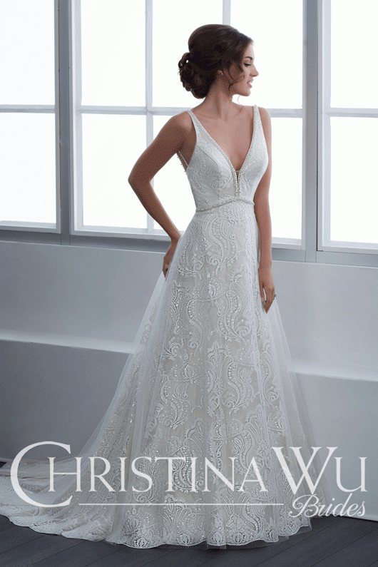 flattering A-line gown