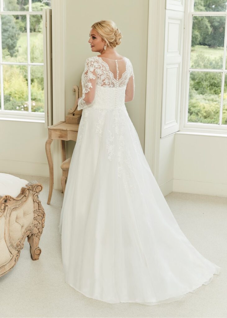 A line Wedding Dress a v neckline