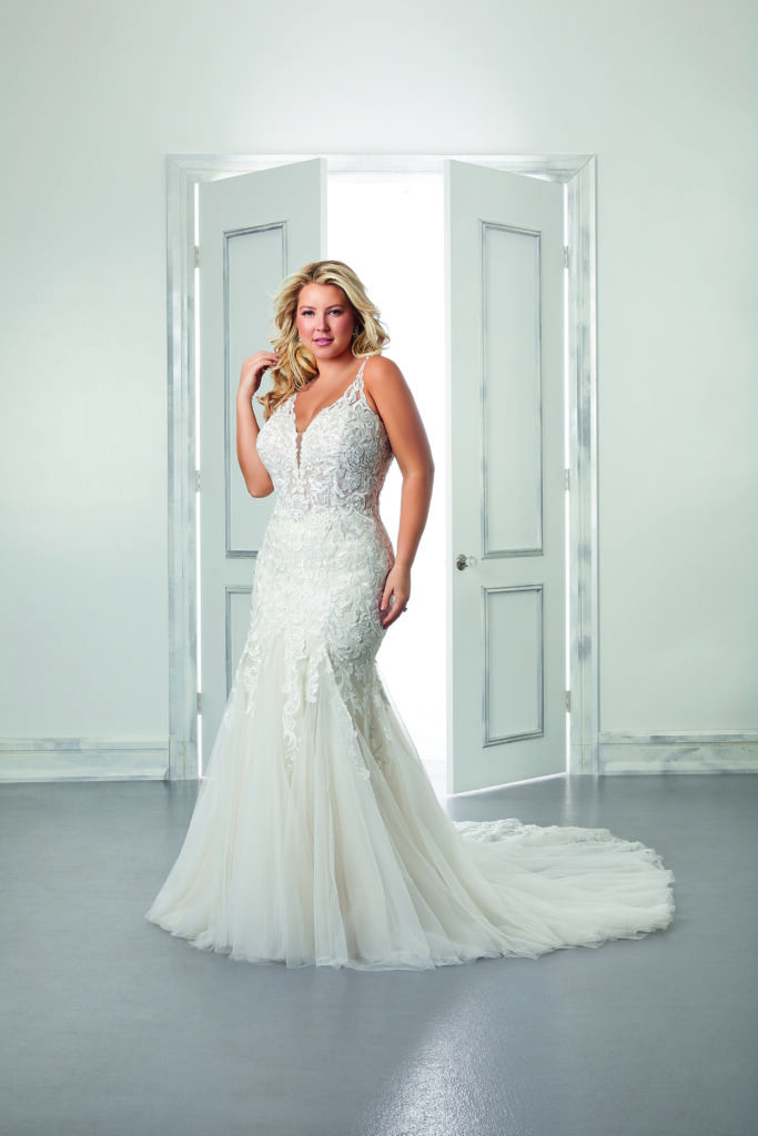 Mori Lee 3312 Bethany Square Back Plus Size Wedding Dress 